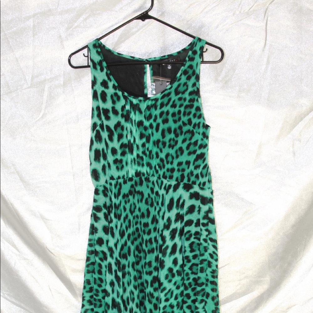Teal Leopard Dress